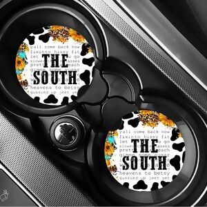 Southern Style Car Coasters with Floral Design
